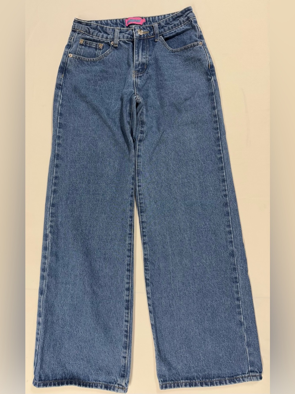 Edikted XS Wide Leg Jeans 100% Cotton Light Blue Y2K Denim